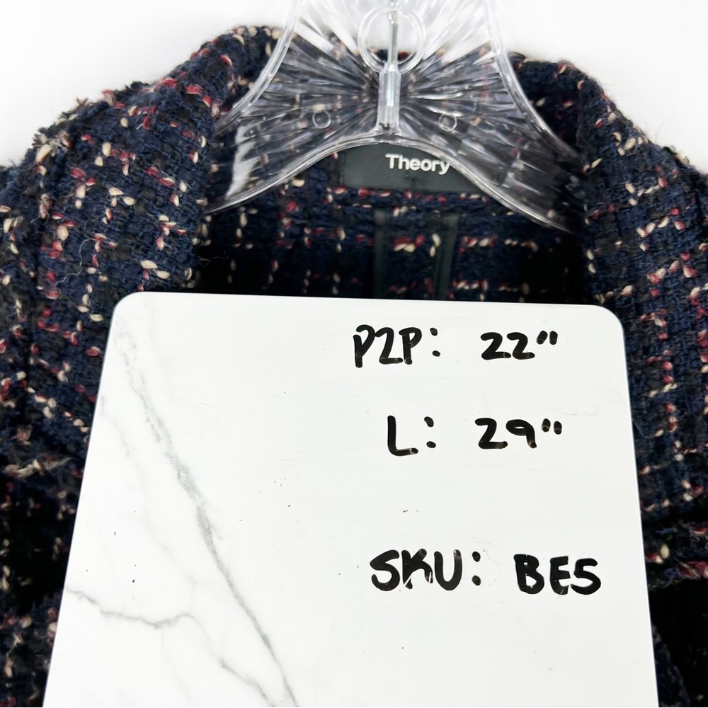 Theory tweed wool blend open front jacket size S - Picture 9 of 12